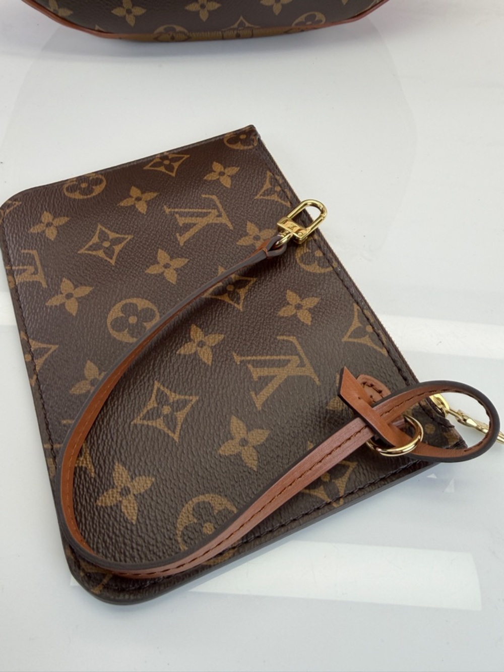 Louis Vuitton Loop Monogram Reverse Canvas Shoulder Hobo Gold Chain and Pouch - Picture 13 of 15